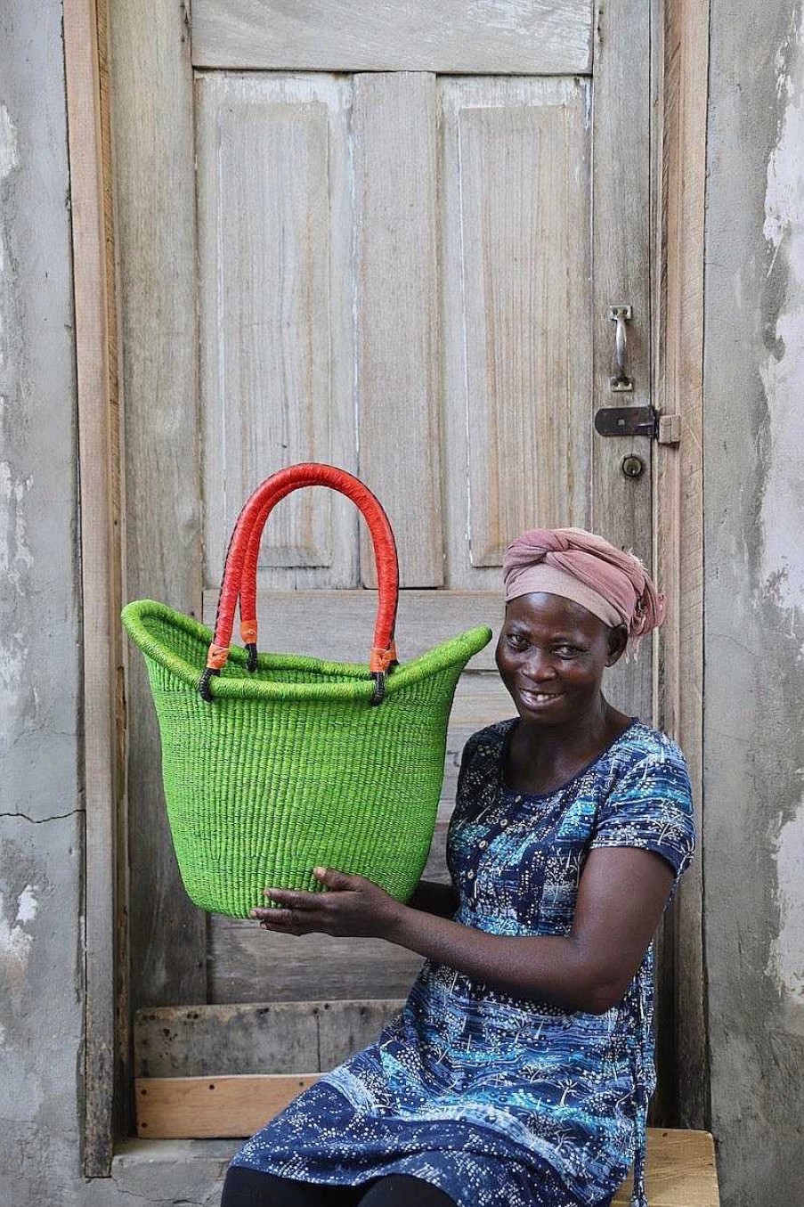 Einkaufskorbe Baba Tree | Tauchgefarbter Nyariga-Korb (Gros) Von Asumboya Asaah